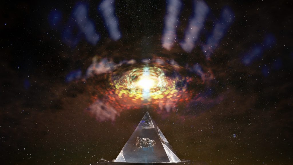 Pyramide avec énergie au sommet