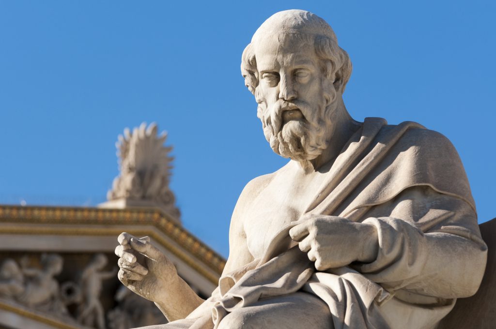 Statut de Platon en marbre blanc