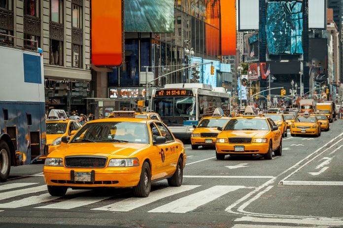 Taxis jaunes à NYC - Time Square