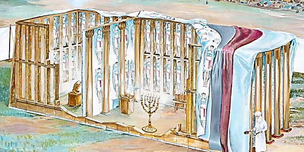 Menora, voiles du tabernacle, arche d'alliance