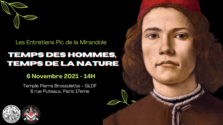 ENTRETIENS PIC DE LA MIRANDOLE 2021 TEMPS DES HOMMES TEMPS DE LA NATURE