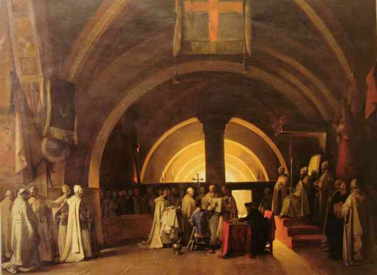 Ordination de Jacques de Molay en 1265 à la commanderie de Beaune par Marius Granet (1777-1849)
