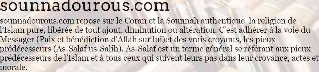 fatwa sounnadourous