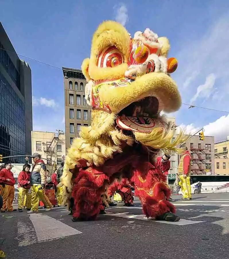 Danse du lion à New York en 2008.