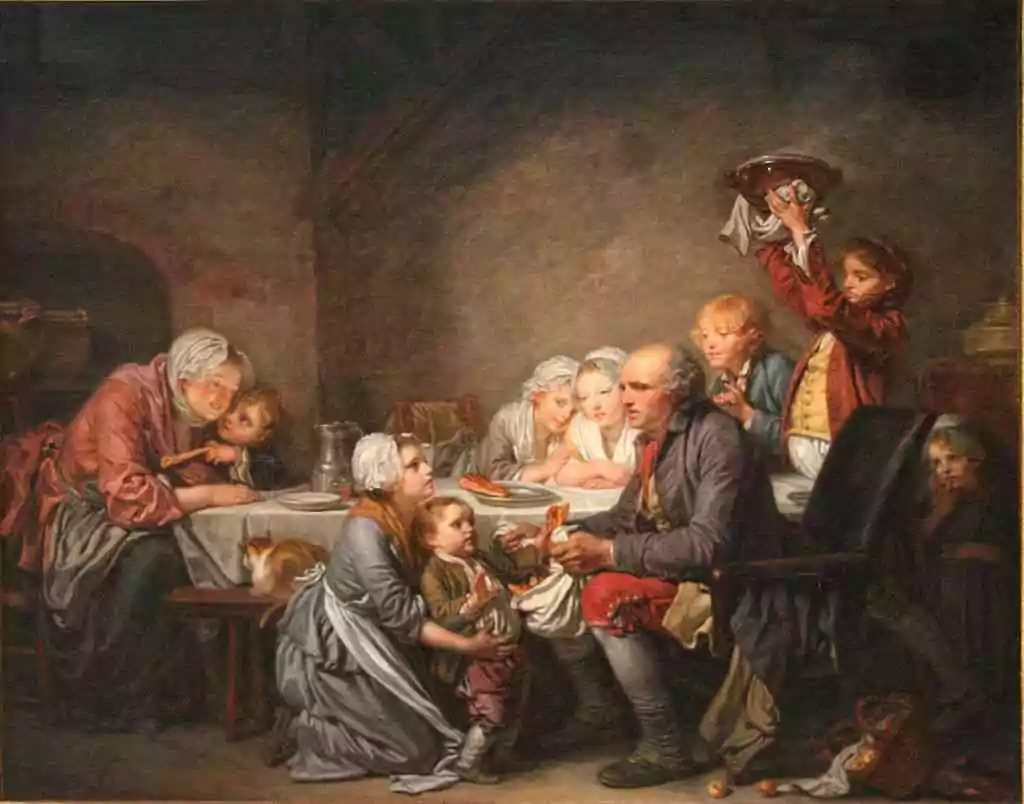 Gâteau des rois par J.-B. Greuze, 1744.