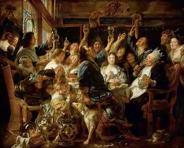 La Fête des rois, de Jacob Jordaens, v. 1640-45 (Kunsthistorisches Museum, Vienne).