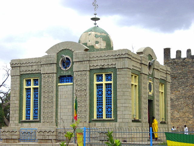 La chapelle de l'église Sainte-Marie-de-Sion à Aksoum en Éthiopie où l'Arche aurait séjourné d'après certaines traditions.