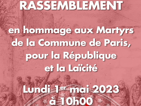 Rassemblement en hommage aux Martyrs de la Commune de Paris, pour la République et la Laïcité