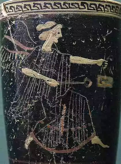 Iris, lécythe peint en technique de Six par le Peintre de Diosphos, v. 500–490 av. J.-C., musée du Louvre.