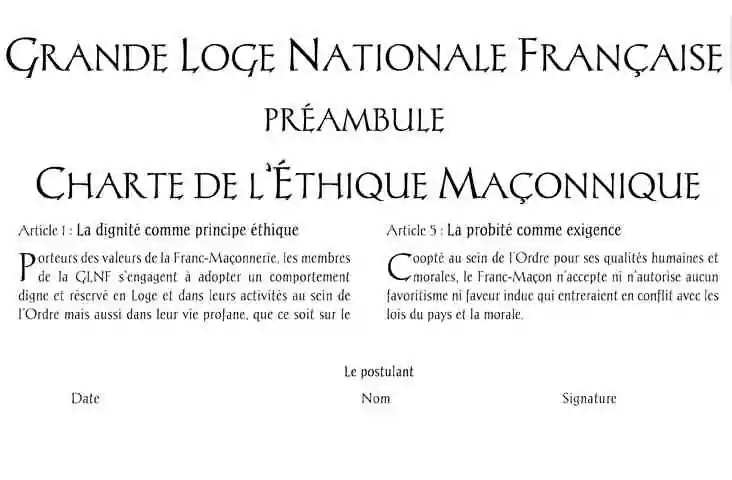 GLNF : Une charte de l’éthique maçonnique… pleine de tocs !