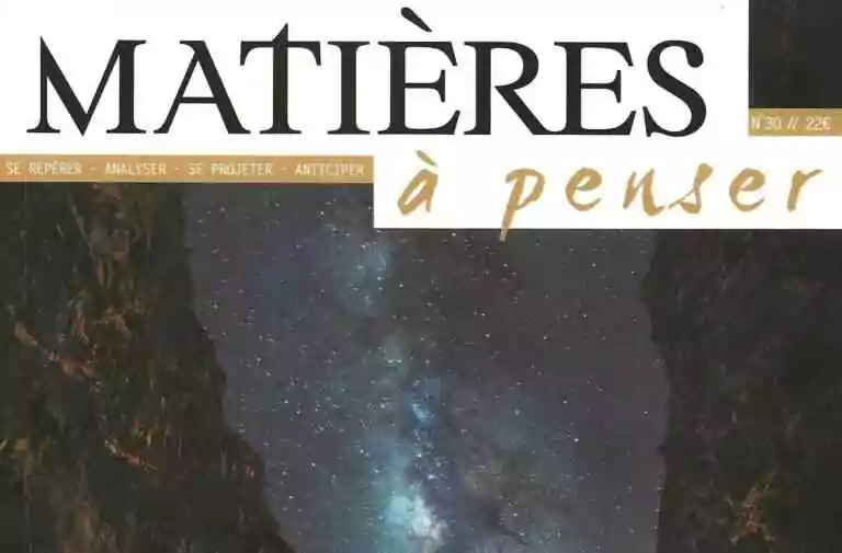 MATIÈRES à penser – se repérer – analyser – se projeter – anticiper