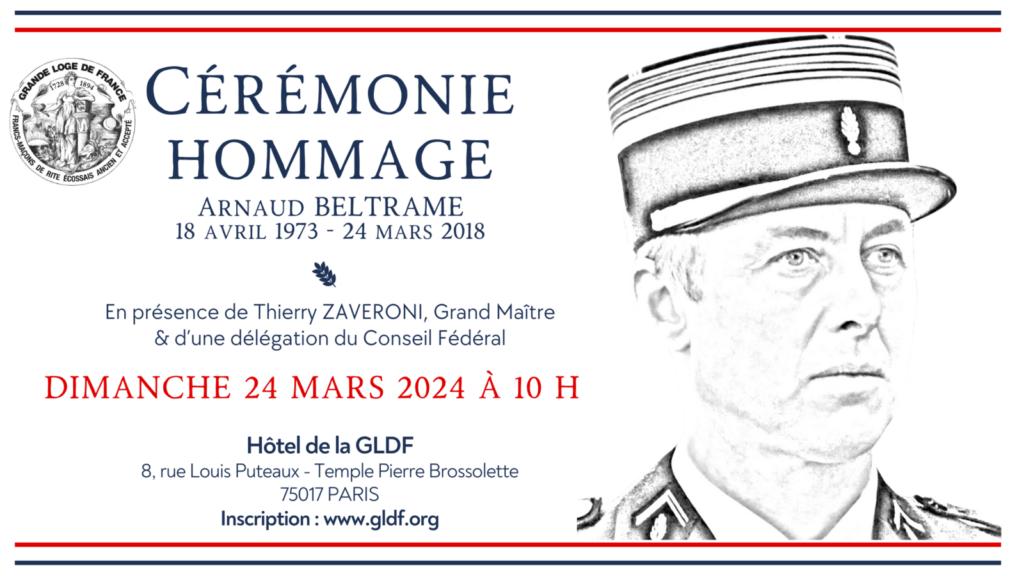Hommage au Colonel Arnaud Beltrame à la Grande Loge de France