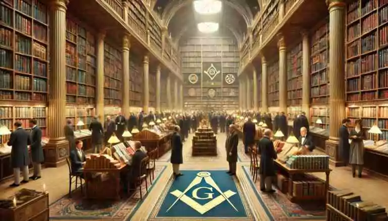 Les Salons Maçonniques du Livre (SML), image générée par IA