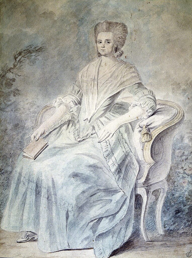 Anonyme, Olympe de Gouges. Mine de plomb et aquarelle, XVIIIe siècle. Musée du Louvre.