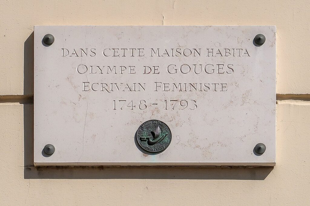 Plaque Olympe de Gouges, 4 rue du Buis Paris XVI