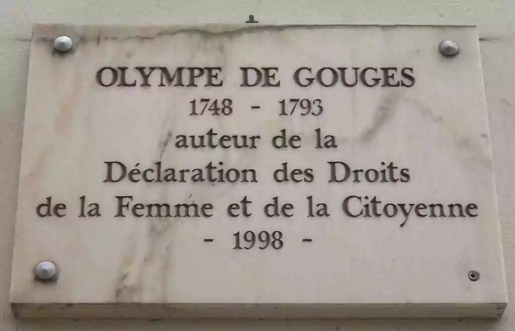 Plaque au 18 rue Servandoni, Paris 6e arr., où vécut Olympe de Gouges