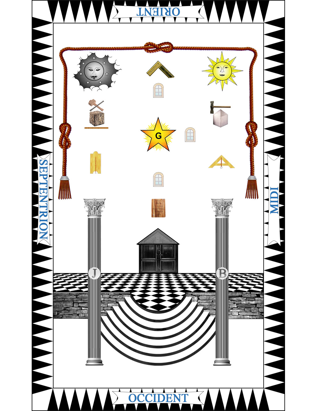 Tableau de loge 2e Grade du Rite Français   Source Eosphoros