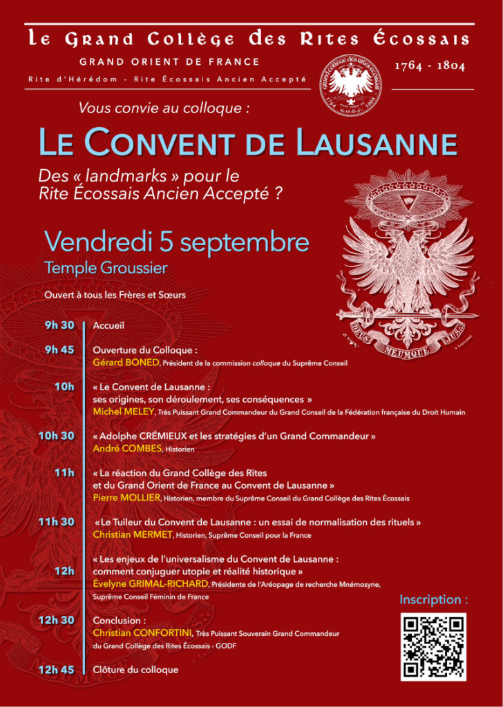 Colloque Grand Collège des Rites Écossais du Grand Orient de France