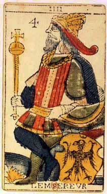 Le numéro 4, l'Empereur, du jeu de Jean Dodal (début XVIIIe siècle)