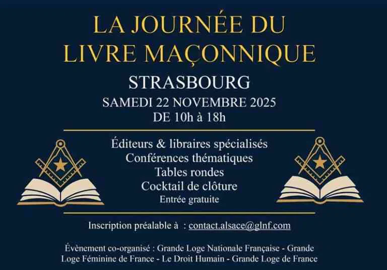 22/11/25&nbsp;: 1ère Journée du Livre Maçonnique à Strasbourg avec la GLDF/GLNF