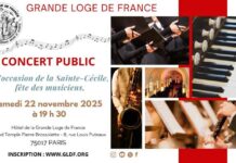 22/11/25 à la GLDF : Célébration de Sainte Cécile – Concert public et gratuit ouvert à toutes et tous