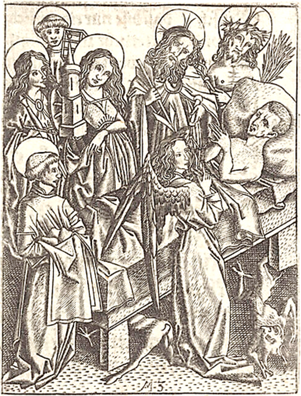 Le réconfort à l'impatiente. Ars moriendi :  https://collections.louvre.fr/ark:/53355/cl020626956