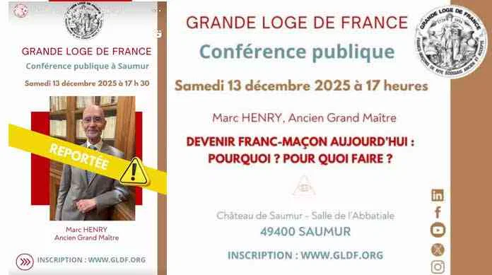 13/12/25 – GLDF : Conférence publique de Marc Henry à Saumur  (Maine-et-Loire)