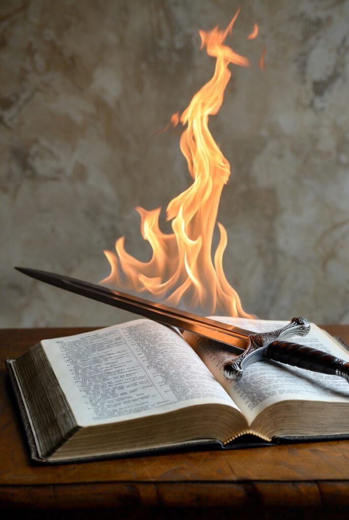 L'épée flamboyante vue par l'IA.