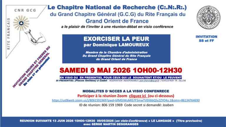 « Exorciser la peur », ou comment le Rite Français du GODF refuse de laisser les ombres penser à notre place
