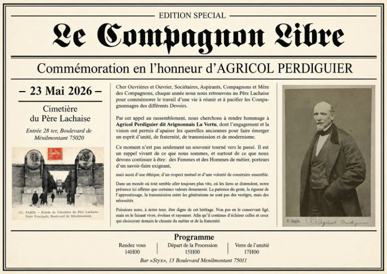 23/05/26 : Agricol Perdiguier ou la fraternité en marche
