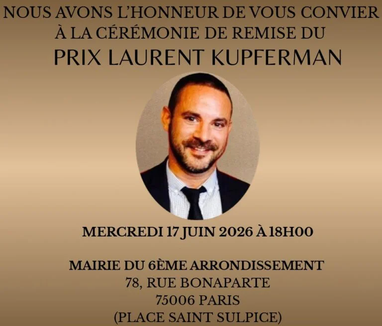17/06/26&nbsp;: Prix Laurent Kupferman 2026, République, culture et fraternité à la Mairie du 6e arrondissement de Paris