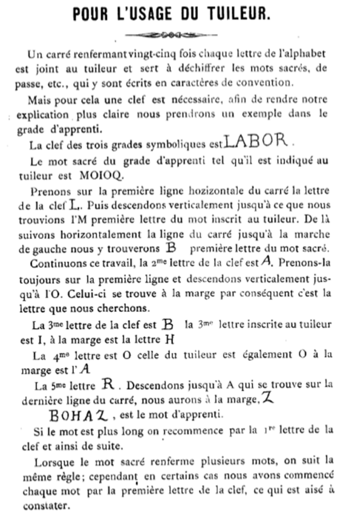«&nbsp;Tuileur&nbsp;» en Franc-maçonnerie