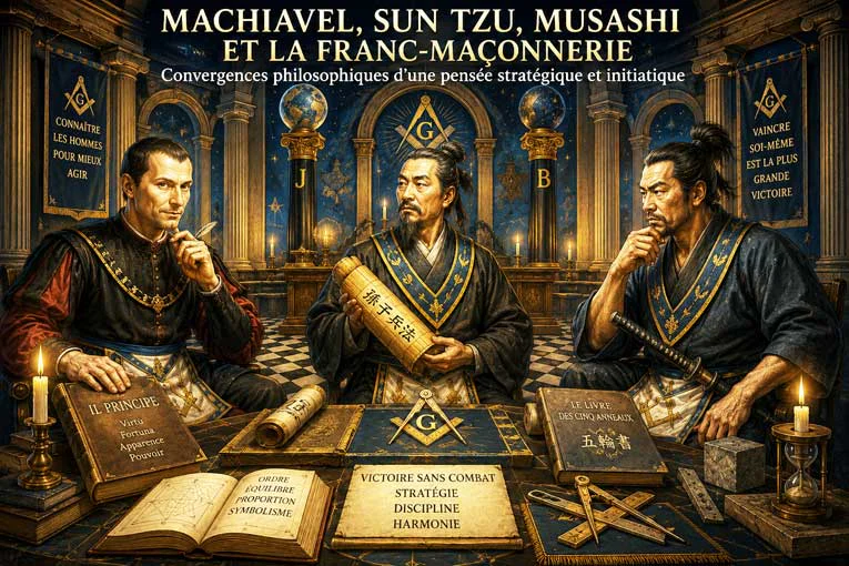 Machiavel, Sun Tzu, Musashi et la Franc-maçonnerie&nbsp;: convergences philosophiques d’une pensée stratégique et initiatique
