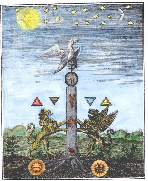 Deux lions et un aigle blanc dans la gravure de Giovanni Lacinio