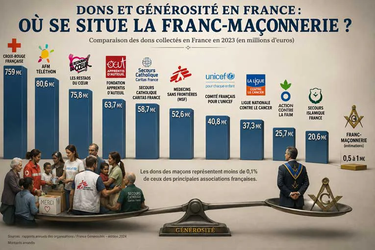 Dons et générosité en France&nbsp;: où se situe la Franc-maçonnerie&nbsp;?