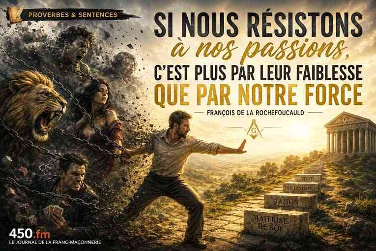 Proverbes et sentences&nbsp;: «&nbsp;Si nous résistons à nos passions, c’est plus par leur faiblesse que par notre force&nbsp;»