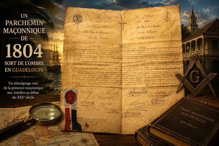 Un parchemin maçonnique de 1804 sort de l’ombre en Guadeloupe