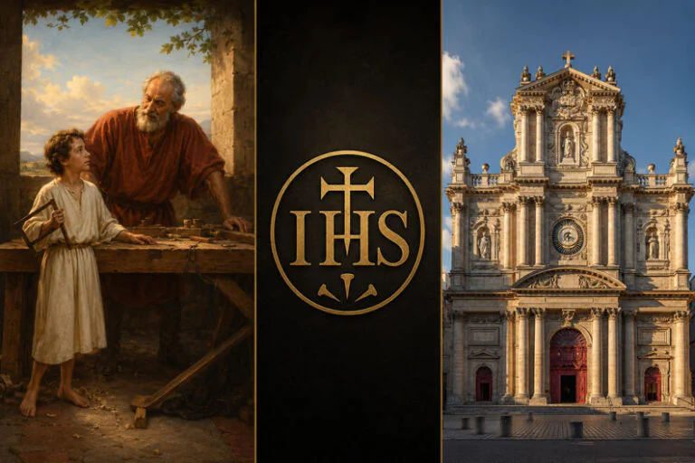 L’Art au compas – « Saint Joseph et l’Enfant » : quand Jules Richomme met l’équerre entre les mains de Jésus