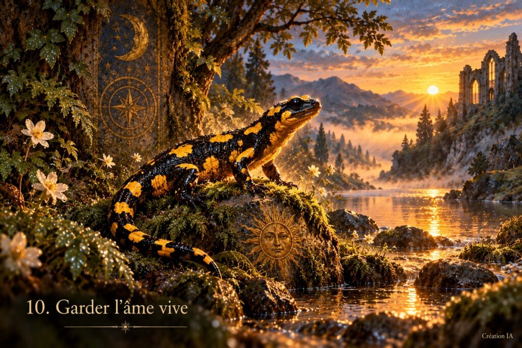 Bestiaire initiatique – La salamandre, celle qui traverse le feu sans perdre son âme