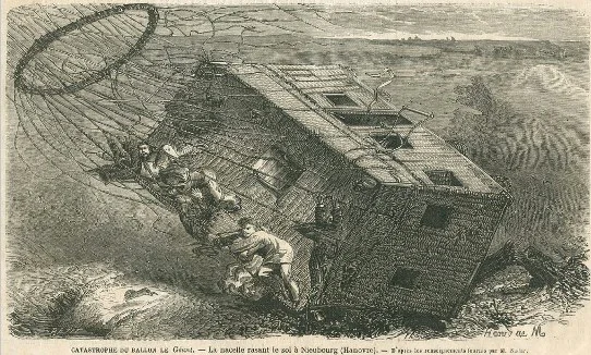 L’accident du Géant de Nadar près de Hanovre, octobre 1863