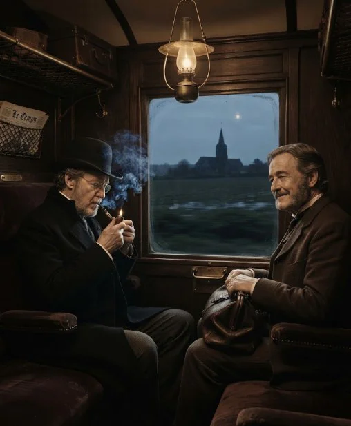 Berlock et Batson dans le train du retour vers Paris