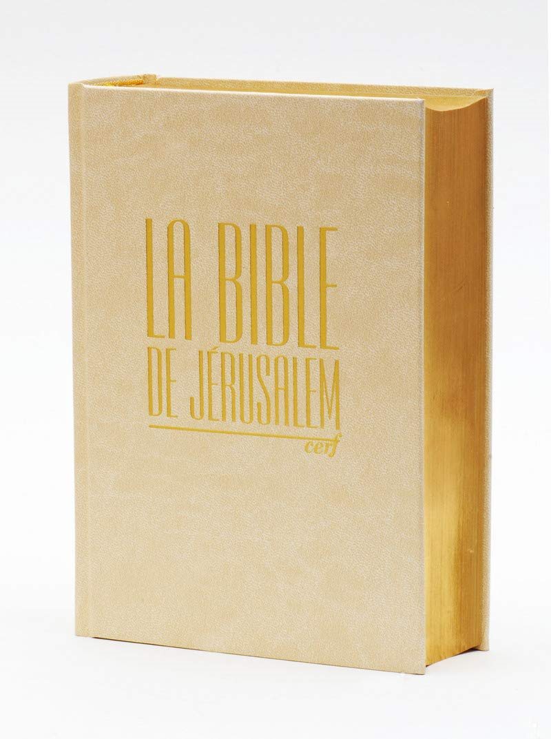 Couverture du livre Bible de Jérusalem (compacte, reliée blanche dorée)