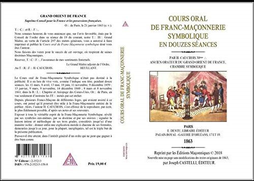 Couverture du livre Cours oral de franc-maçonnerie symbolique (1863)