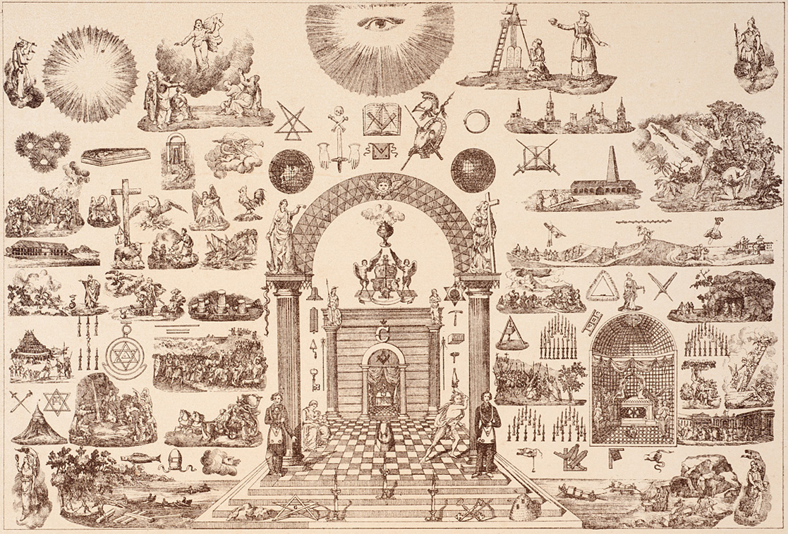 Degrés en franc-maçonnerie – VM 16145-003 - Engraving of a Masonic tracing board - 1850-1900