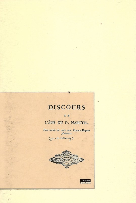 Couverture du livre Discours de l’âne du frère Naboth