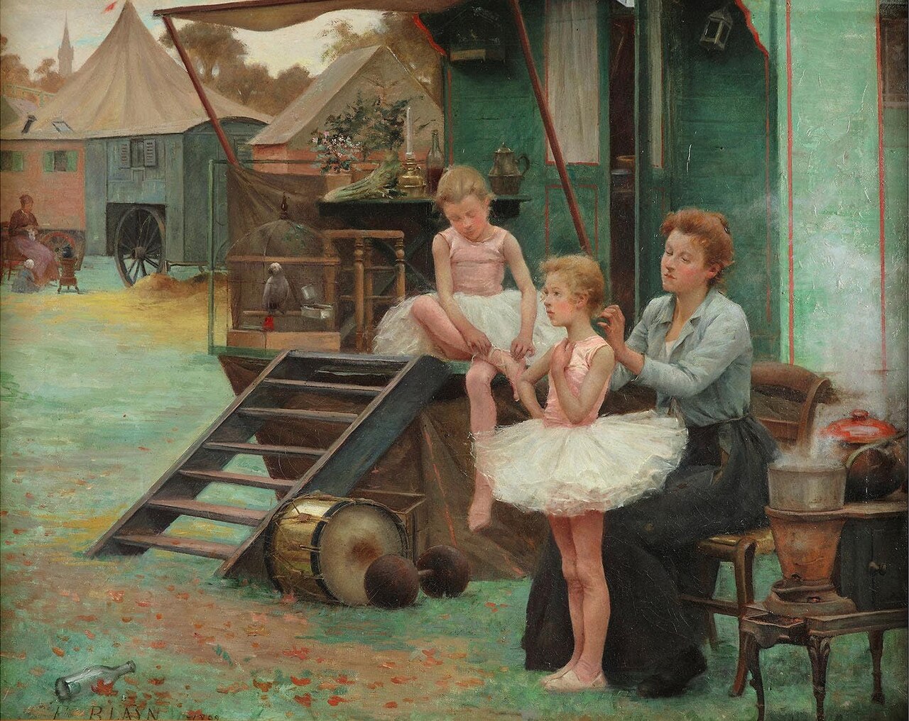 Dominique Jardin – Fernand Blayn - Loge d’artistes - fête de Saint-Cloud