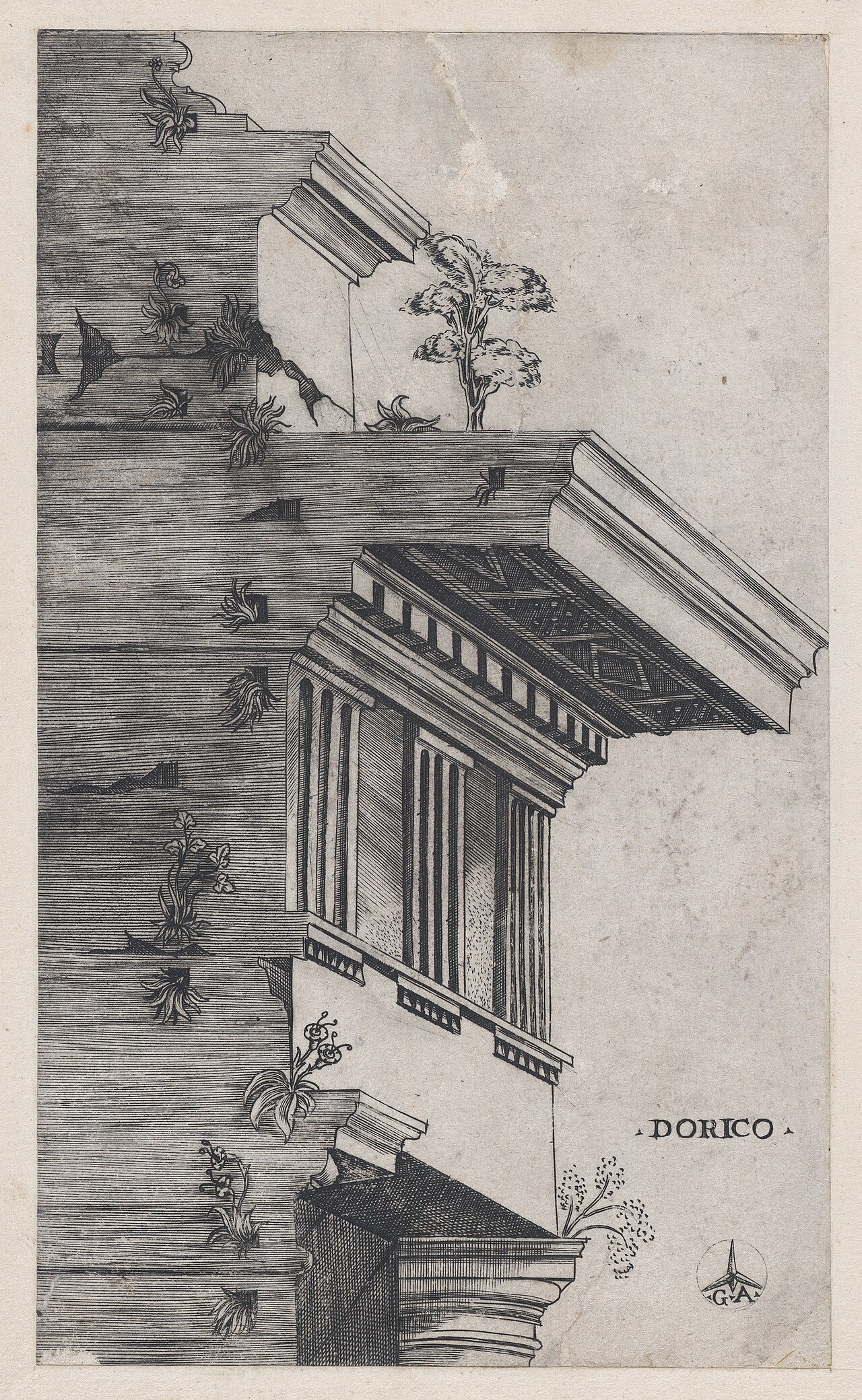 Dorique en franc-maçonnerie – Speculum Romanae Magnificentiae- Doric order MET DP870193