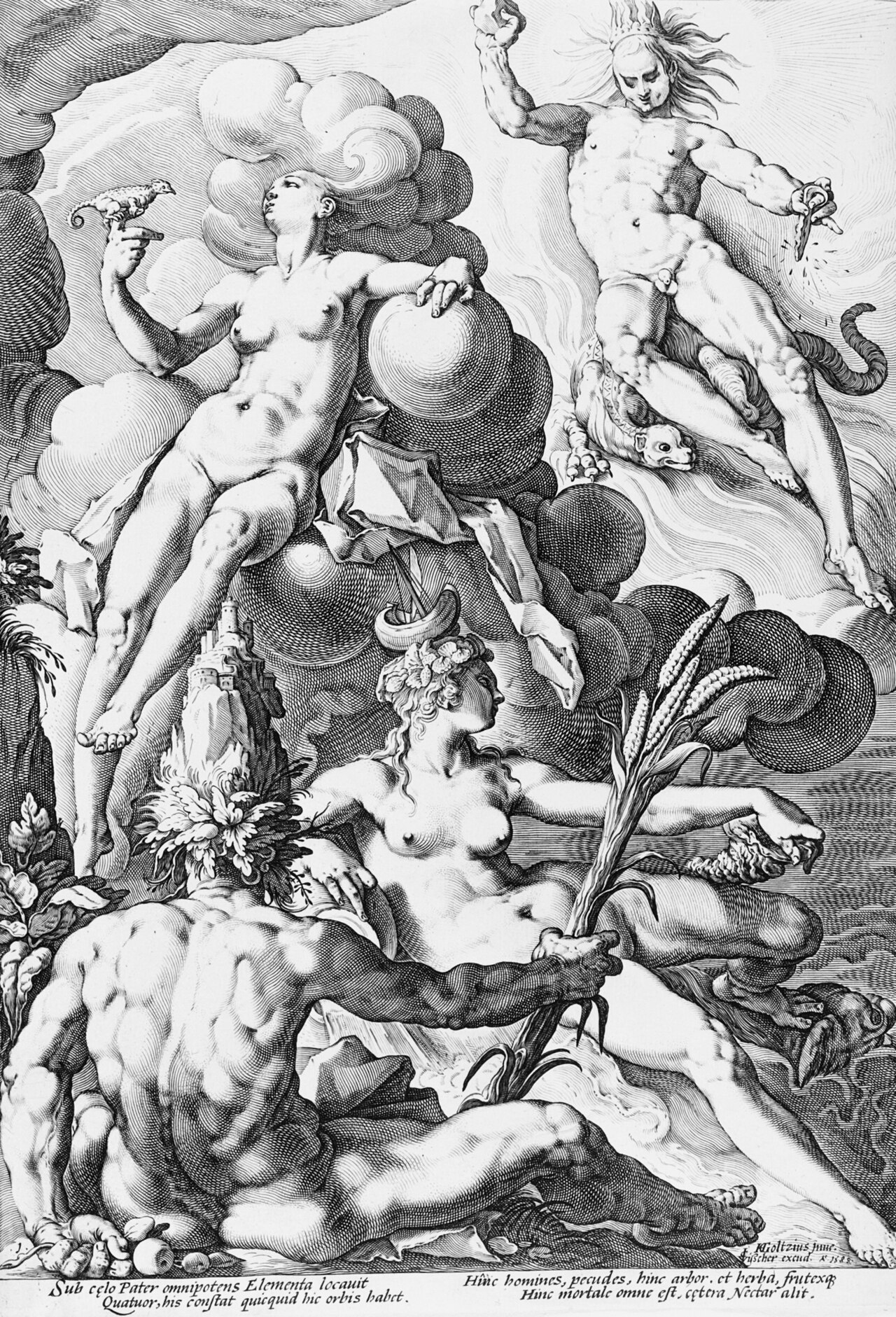Élément en franc-maçonnerie – The Four Elements LACMA M.88.91.114a