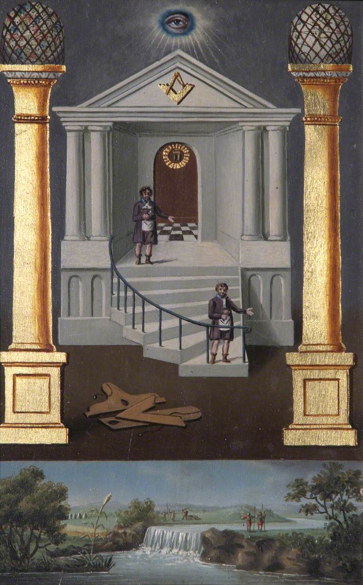 Élévation en franc-maçonnerie – Josiah Bowring (1757-1832) - Second Degree Tracing Board - D2009-41ii - Museum of Freemaso