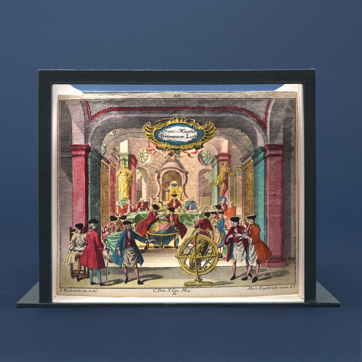 Enquêteur en franc-maçonnerie – VM 10043 – Diorama of a Lodge – ca. 1745 – Wachsmuth & Engelbrecht